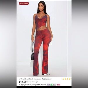 Fashion Nova Vibrant Red jumpsuit